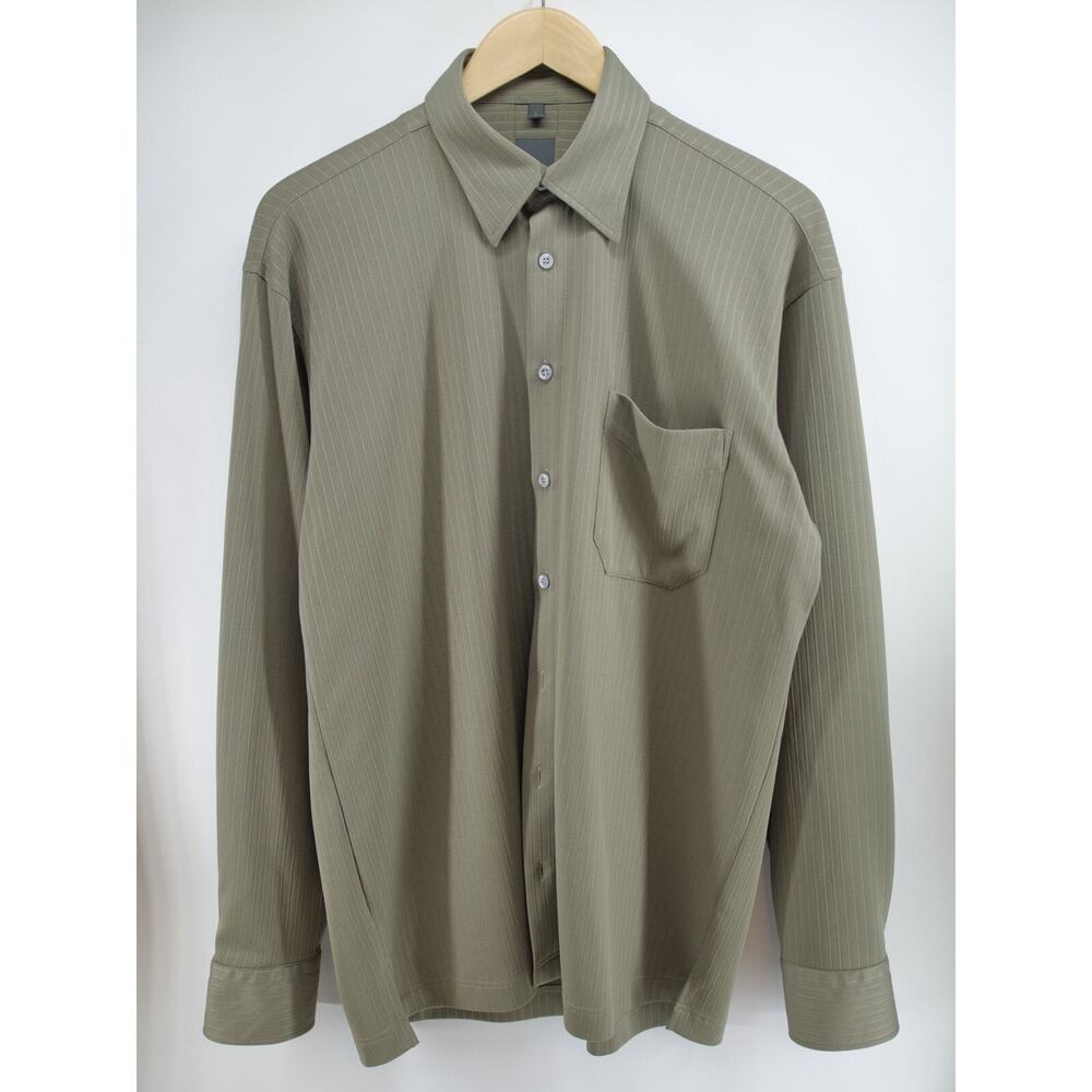 Pure Hatico Men's Canvas Shirt‎ Casual Fit Green Polyester Large Button up